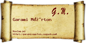 Garami Márton névjegykártya